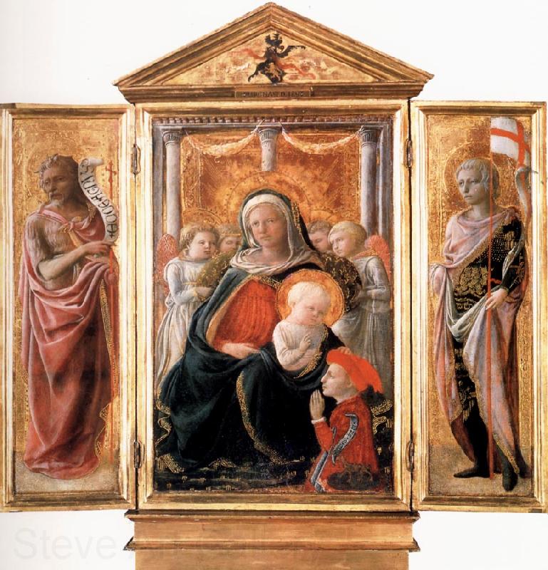 Fra Filippo Lippi Madonna of Humility with Angels and Donor,St john the Baptist,St Ansanus Cambridge,Fitzwilliam Museum. Germany oil painting art